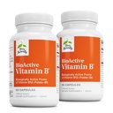 Terry Přirozeně bioaktivní vitamín B - Zdraví srdce pomocí bioaktivních vitaminů B - Doplněk s folátem a vápníkem - B Komplex vitaminu na podporu funkce nervového systému - 60 Kapsle (Balení po 2)