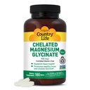 Země Život Chelated Magnesium Glycinát 400mg - Vysoká absorpce doplněk hořčíku pro svalovou relaxaci, energie, kost a imunitní podpora - gluten- Free, Vegan, Halal, Non- GMO Ověřeno - 180 Tablety