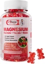 Glycinátové gumy hořčíku, doplněk hořčíku draslíku s taurátem, malát, vitaminy D, C, B6, vápník, podpora těla, Malina hořčík gumy pro dospělé a děti