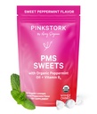 Pink Stork Organic PMS Support Sweets for Teens and Women - Simple & Natural Ingredients Vitamin B6 and Peppermint - Perioda, Digestion, Bloating, Mood Swings - 30 Kapky