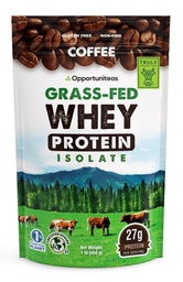 Oportuniteas Coffee Whey Protein Powder - Low Carb & Keto Friendly - Grass Fed Whey Isolate + Colombian Coffeine - 60 mg Coffeine for Energy - Pre or Post Workout Drink Mix, Latte, Shake & Smoothie 1lb