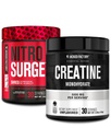 Jacked Factory NITROSURGE Shred Pre Workout dodatek (Black Cherry, 30 Servings) & Creatine Monohydrát prášek (Neochucený, 30 Servings)
