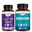 Nested Naturals Luna Sleep Aid & Magnesium Glycinát Chelate for Sleep, Relaxation, & Recovery (180 Kapsle)
