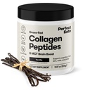 Perfect Keto kolagen Peptides Protein Powder with MCT Oil, Grass Fed, Hydrolyzované kolagen, Typ I & III Dodatek, Keto Coffee Creamer, Vanilla