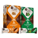 NuGo Slim Vegan Variety - křupavé arašídové máslo 12 barů & čokoládová mincovna 12 barů, nízko čistý karb, Keto Friendly, 16-17g Plant Based Protein, Gluten Free, 24 počet