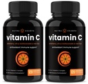 NutraChamps (2 balení) Vitamin C 1000mg s Elderberry, Citrus Bioflavonoidy & Rose HIPS - 120 Kapsle Vegan, Non- GMO Antioxidant dodatek pro imunitní zdraví a kolagen produkce 500 mg prášek pilulky
