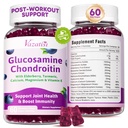2 Pack Glucosamine Chondroitin Gummies - Glucosamine Chondroitin s MSM, Elderberry, Kurkuma, Společná podpora doplněk pro dospělé, muži a ženy - Blueberry Flavor, 120 Cts