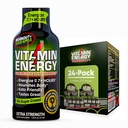 Vitamin Energy Workout + Extra síla Energy Shot Sour Apple 24 Pack, 260mg přírodní kofein, Pre- Workout, B-Vitamíny, Minerály, Vytrvalost & Výkon, Nulový cukr, gluten- Free, Vegan, 1.93 fl oz