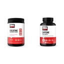 Force Factor Creatine Powder 60 Servings and Caffeine Tablets 100 Tablets - Creatin for Muscle Gain and Caffeine for Energy