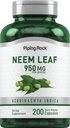 Piping Rock Neem Leaf Kapsle 124; 950mg kapsle 124; 200 Práškové pilulky 124; Herb Extract Dodatek 124; Azadirachta Indica 124; Non- GMO, gluten zdarma