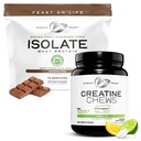 Muscle Feast Isolate + Creatine Candy Bundle: 1 Syrovátkový protein Isolát (čokoláda, 5lb) + 1 Creatine Candy (Lemon Lime, 360) Yellow 124; Premium doplňky, Vegetarian, gluten zdarma