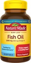 Příroda vyrobený Burp menší rybí olej Omega 3 doplňky, 1200 mg Softgels, EPA DHA Omega 3 Rybí olej doplňky pro zdravou podporu srdce, 60 Softgels, 30 denní dodávky