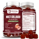 Zammex Multi Collagen Peptides Gummies (typ 1, 2, 3, 5 & 10), 30 Servings, Anti- Aging Collagen Gummy doplňky pro ženy a muže s biotin vitamin C, Hyaluronic Acid, Broskve Flavor