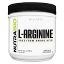 NutraBio L- Arginin dodatek, 750mg prekurzor oxidu dusnatého, podporuje krevní tok, Cévní zdraví, a růst svalů, 250g