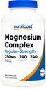 Nutricost Magnesium Complex 250mg, 240 tobolek - oxid hořečnatý, citrát a glycinát - Gluten Free a non-GMO
