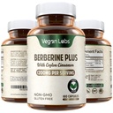 Vegan Labs Berberine HCL 1200MG s organickým Ceylon Cinnamon - 180 Vegan Capsules - Podporuje celkové zdraví a imunitní systém