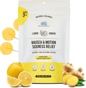 MommaBear Nausea & Motion Nemoc Lízátka - Non- GMO Lemon & Ginger Candy for Nausea - Organic Lollipops for Kids 3 + & Těhotné ženy, aby usnadnily pohodlí - Těsně těsný těsnění pro čerstvost (10 Pack)