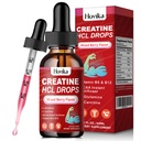 Kreatin HCL Kapky pro muže a ženy, Kreatin Hydrochlorid s L- karnitin, L- glutamin, BCAA, Vitamin B12 & B6 pro růst svalů a recovery- Vegan, Smíšené Berry Flavor Flavor, 2 Fl Oz