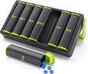 Týdenní Pill Organizátor 2 krát denně, KOVIUU Velké cestovní Pill Box 7 Day, Am Pm Dvakrát denně Pill Pouzdro s rotabilní násadou, Držák pilulek Kontejner pro vitamín, medicína, dodatek, rybí olej, zelená