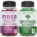 Atlantis Nutrition Sugar Free Prebiotic Fiber Gummies pro dospělé 2- Pack (120 Gummies) + Supergreens 60 Gummies