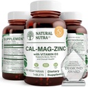 Přírodní Nutra vápníku hořčík zinku (Cal- Mag zinku) doplněk s vitaminem D3 pro sílu kostí, pomáhá zlepšit potravu, Zdraví gluten zdarma a cukr, esenciální minerální komplex (100 Počet)