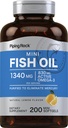 Piping Rock Mini Fish Oil 1340mg Oil 124; 200 Softgels Omega33 doplněk pro muže a ženy Omega33 124; Lemon Flavor Oil 124; Non- GMO a gluten zdarma
