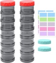 2 Pack 7 den Pořadatel pilulek Pouzdro Stackable Týdenní doplňky Vitamíny Pilulky Držák Dipenser Velký Překladatel Black s extra Lid