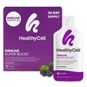 Healthycell Imunní Super Boost Denní tekutý dodatek - Imunitní Supplement pro dospělé s Echinacea, Elderberry, Vitamin C, Vitamin D, vápník a zinek - 30 Gel balení