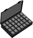 Velký týdenní Pořadatel pilulek, 4 krát denně, 7- Day Moisture-Proof Pill Box s 28 oddíly, Schopný zajistit velké množství vitaminů, doplňky, rybí olej a medicína (Black)