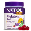 Natrol děti melatonin gumies 1mg, dětský melatonin pro odpočinek spánku, 60 Raspberry- ochucené spánkové gumies, 60 denní zásobování