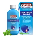 Betadine Antiseptic Medicated Gargle, Povidone- jód 0, 5%, Treat and Relieve Sore throat Symptoms, Dočasně redukuje bakterie obvykle nalezeny v ústech, Mint Flavor, 8 FL OZ