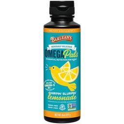 Barlean 's Omega 3 Fish Oil Liquid Supplement for Kids, Chirpin' Slurpin 'Lemonade, 540 mg EPA a DHA Fatty Acid, 8 oz