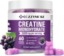Creatine Monohydrát Gummies 5000mg pro muže a ženy, Gomitas de Creatina Creatine Monohydrát 5g, Creatina Monohidratada Gummy pro budování svalů, Energy Boost, Pre- Workout Dodatek, 60 Počet, Grape