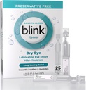 Blink Slzy Lubrikační oční kapky Konzervační zdarma, Moisturizing & Soothing pro Mírné Mírné na střední suché oko, s Hyaluronate, Reduces Discomfortable, Dlouhé-Trvalé Hydratace, 0.01 Jednorázové Vily, 25 Počet