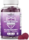 Nový věk Imunitní systém Podpora Gummies - Sambucus Black Elderberry Gummies s vitamínem C a zinkem (Imunitní podpora 60 Gummies)