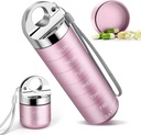 Metal Travel Pill Organizátor, Přenosný Týdenní Pill Box, Vodotěsný Velký hliníkový Alloy 7 Day Vitamin Container, BPA Free Daily Medicine Organizátor Holder pro vitamín, dodatek, Rybí olej (Roztomilý růžový)
