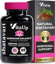 Shatavari Kapsle pro ženy 1200mg - USA Made Shatavari Root Dodatek pro normální hormonální podporu, Menopauza & Menstrual Wellness - 60 Vegan Kapsle
