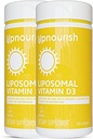 UpNourish 2 Pack - Liposomální vitamin D 5000 IU 730 softgelů, Cholekalciferol Vitamin D3 s přírodním kokosovým olejem, VIT D3 dodatek