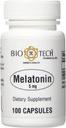 Bio-Tech Pharmaceutical Melatonin (5 mg), 100 Kapsle - All- přírodní doplněk - Podpora spánku, kardiovaskulární, imunitní, & Bone Health - No Dairy, Fish, Gluten, Peanut, Shellfish, GMOS, & Soy - No