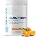 Revive MD Magnesium Powder Supplement - Magnesium Carbonát & Taurate Powder Drink podporuje zdravé kosti, svaly, & Nervy - Vegan- Friendly, gluten- Free & Soy- Free - 30 Servings, Orange