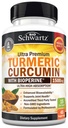 Kurkumin s černým pepřem extrakt 1500mg - vysoká absorpce Ultra potentní kurkumický dodatek s 95% kurkuminoidy a BioPerine - Non GMO tumerické kapsle pro společnou podporu - 45 Kapsle