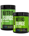 Jacked Factory NITROSURGE Pre Workout Dodatek - Energy Booster, Instant Strength Gains, Clear Focus & Intenzivní čerpadla - NO Booster & Powerful Preworking Energy Powder - 90 Služeb, Blue Raspberry