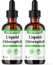 LIQUIDHELTH Kapky tekutého chlorofylu - vnitřní deodorant, antioxidanty, jaterní detox, imunitní podpora, Relieve Bad Breath, Redukovat Appetit, Kolagen pro vlasy a kůži zdraví - Vegan, Non- GMO (2 balení)