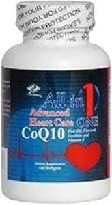Vše v 1 Advanced Heart Care CoQ10 Fish Oil Flaxseed Lecitin.