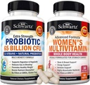 Denní Multivitamin pro ženy Kapsle (1 měsíc dodávky) Plus 65 miliard CFU denní doplněk probiotika (1 měsíc dodávky)