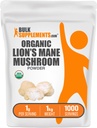 BulkSupplements.com Organic Lions Mane Houba Powder - Lions Mane Powder, Houbový dodatek - Vegan & Gluten Free, 1g per Serving, 1kg (2,2 lbs) (balení po 1)