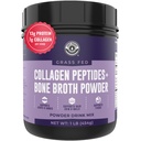 16oz Bone Broth Powder with Grass Fed Collagen Peptides - Neochucené, Zero Carb, Dairy Free, No Additives, No Fillers - Natural Source Type I and III - Grass Fed Bone Broth Collagen Powder