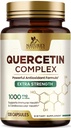 Quercetin Supplement 1000mg - Přírodní, Plant- based Support for Immunication, Cellular, Respirační a sezónní změny - Extra síla Quercetin Dihydrát ze Sophora Japonica - 120 Veggie Kapsle