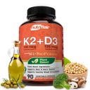 NutriFlair Vitamíny D3 (5000iu / 125mcg) + K2 (jako Mk7) - Vyrobeno s Plant- based ingredience Plus BioPerine Black Pepper Extract, 90 Kapsle - Podporuje zdravé imunitní, srdce a zdraví - Non- GMO pilulky