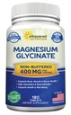 aSquared Nutrition Magnesium Glycinate 400mg - 180 Tablet - Max Strengly Magnesium Bisglycinát Dodatek - Maximální biologická dostupnost & Absorpce - Non- GMO Ne Buffered- Podporuje svaly, kosti & srdce